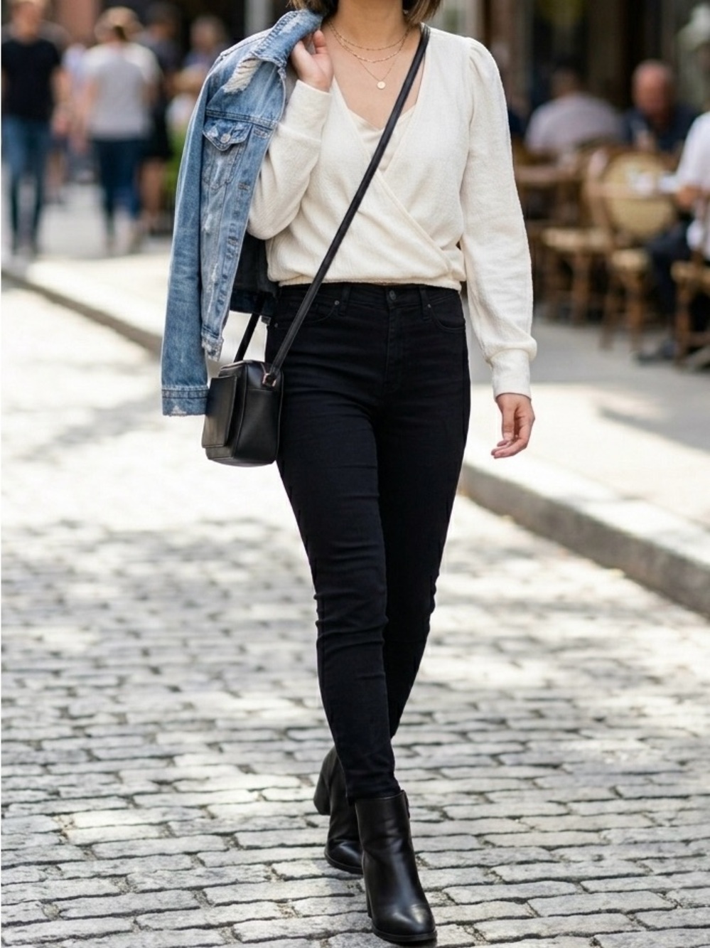 Madewell Cream V-Neck Long Sleeve Blouse